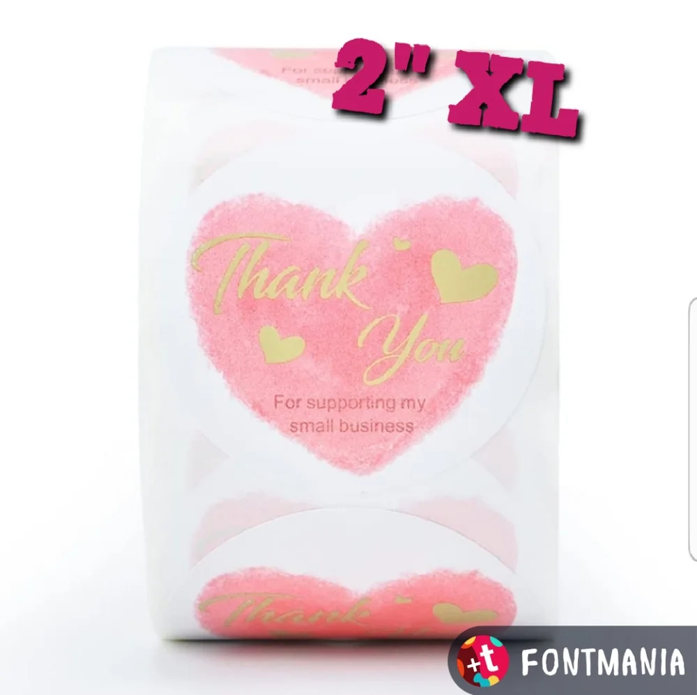 100 ct  2 Inch Circle Pastel Pink with Golden Hearts
